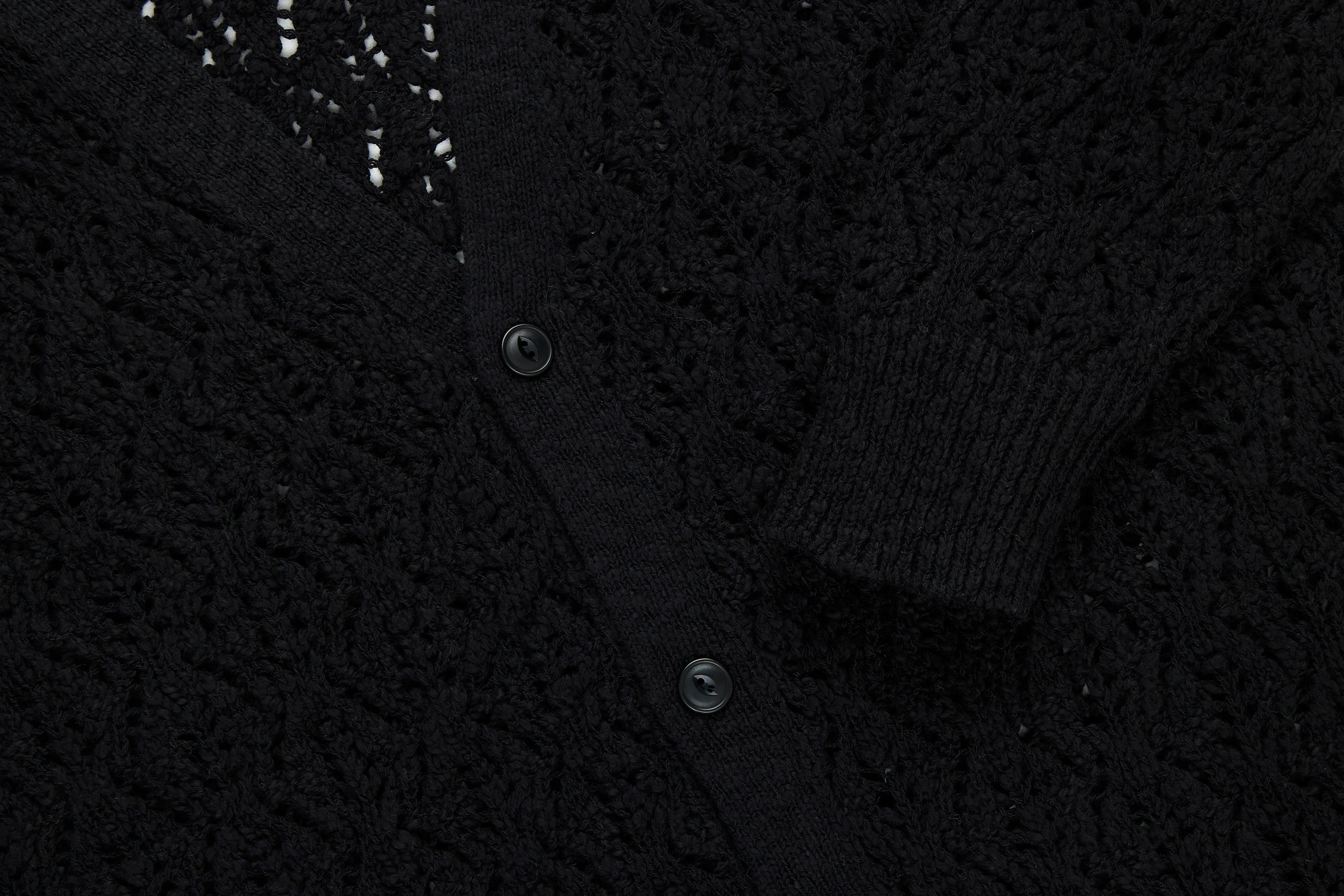 Classic Cardigan ~ Black Flamme Lace Knit - Image 4