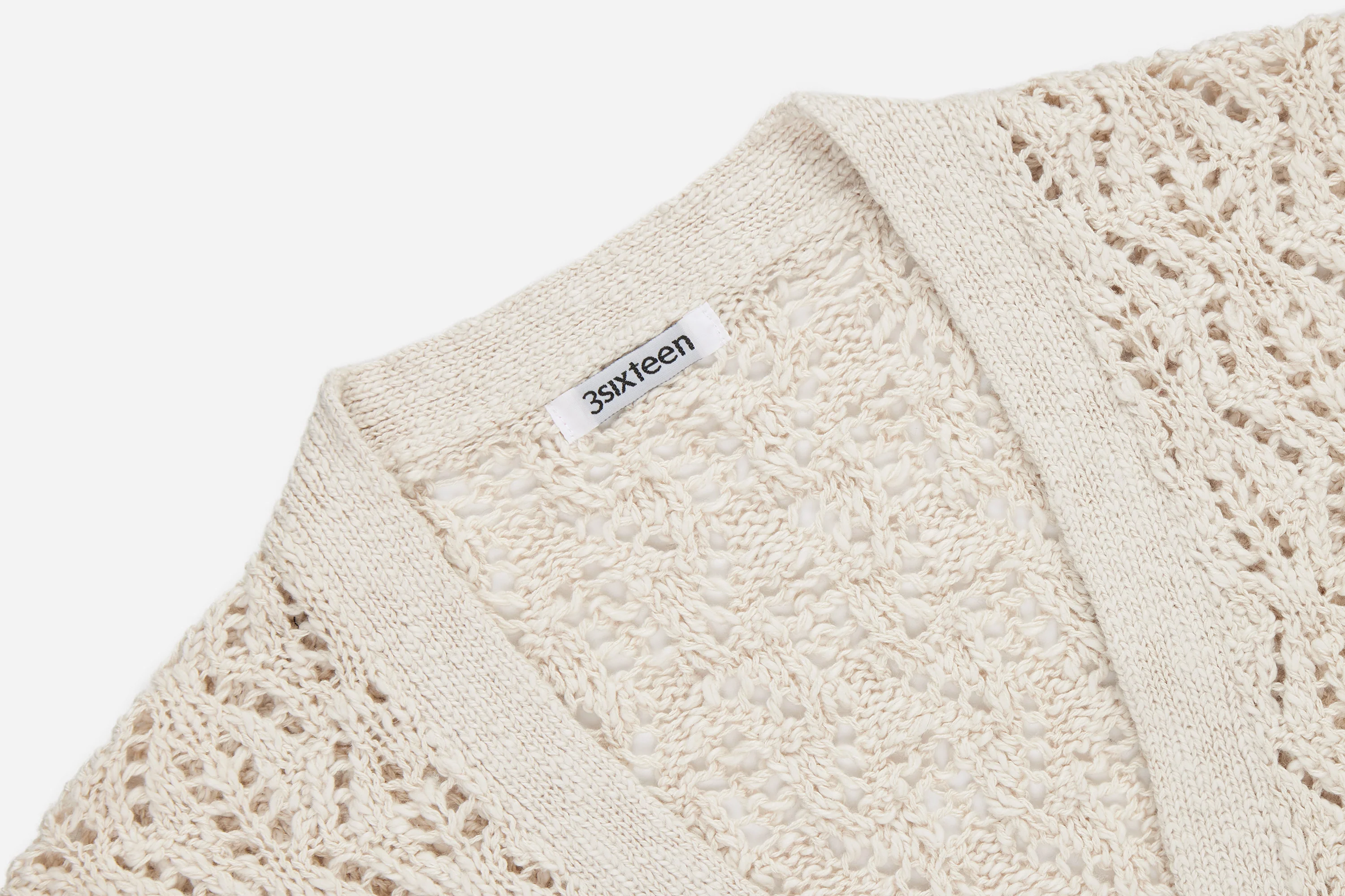 Classic Cardigan ~ Ecru Flamme Lace Knit - Image 3