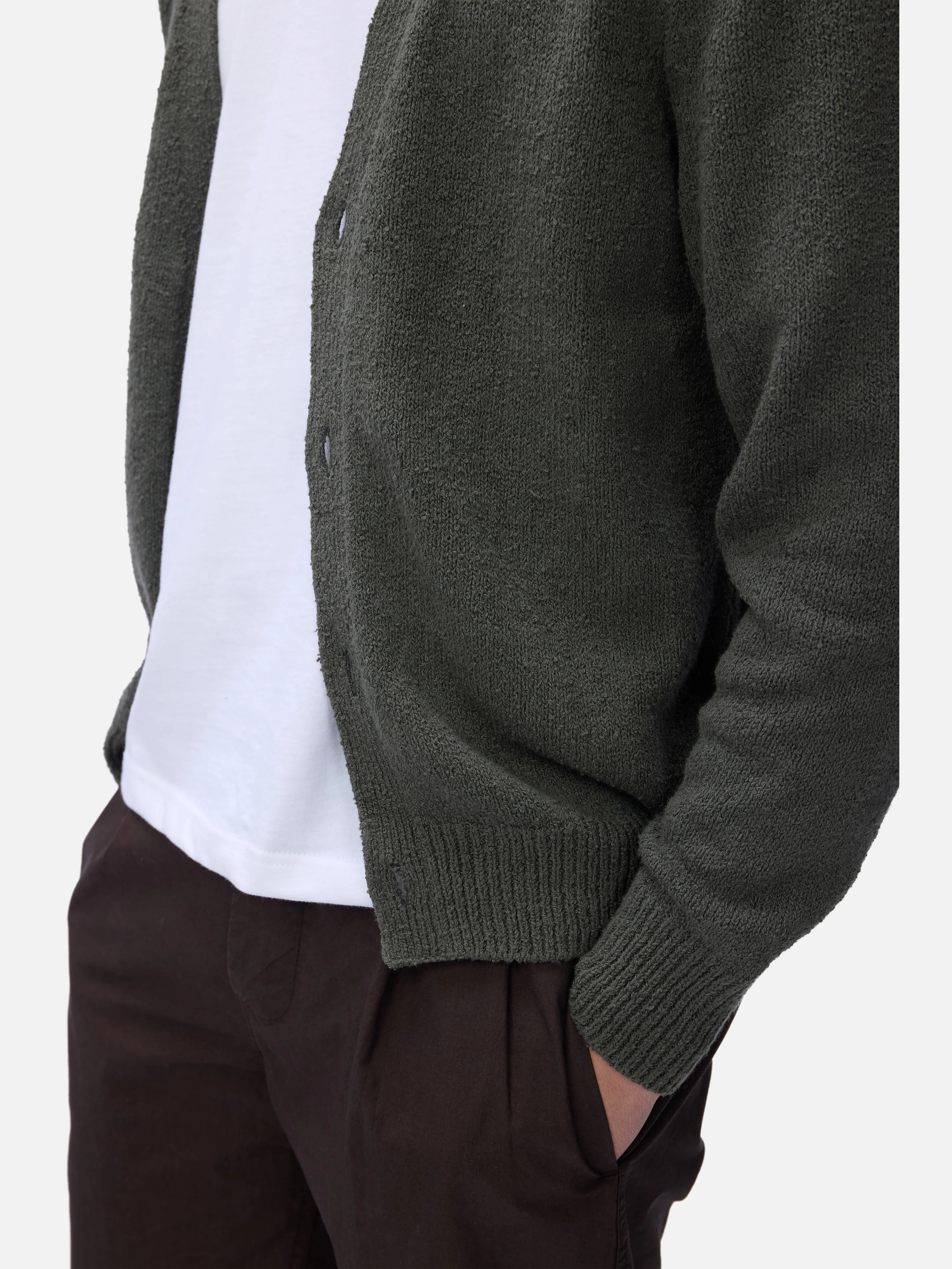 Classic Cardigan ~ Olive Boucle - Image 5