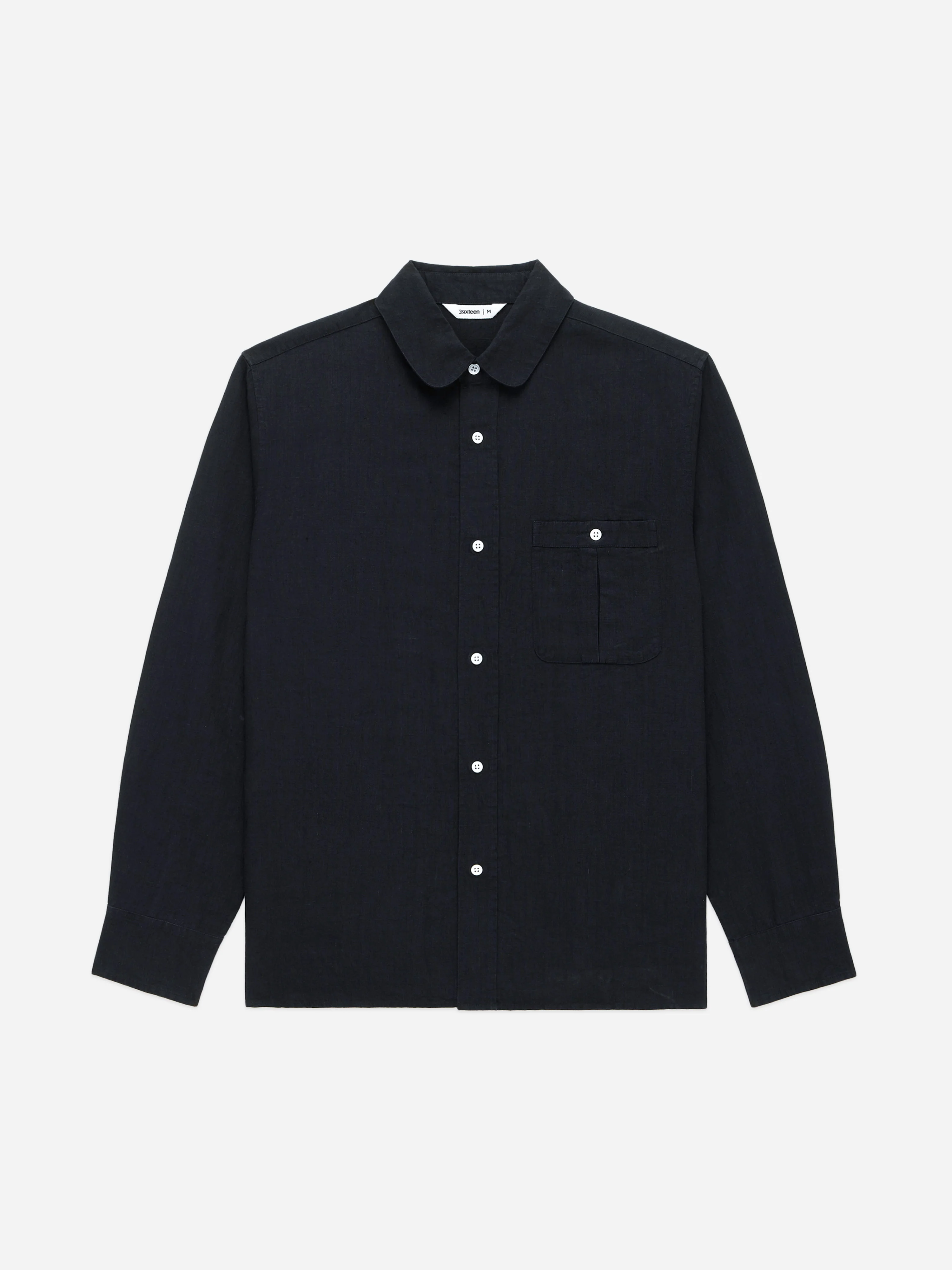 Club Collar Shirt ~ Black Hemp - Image 3