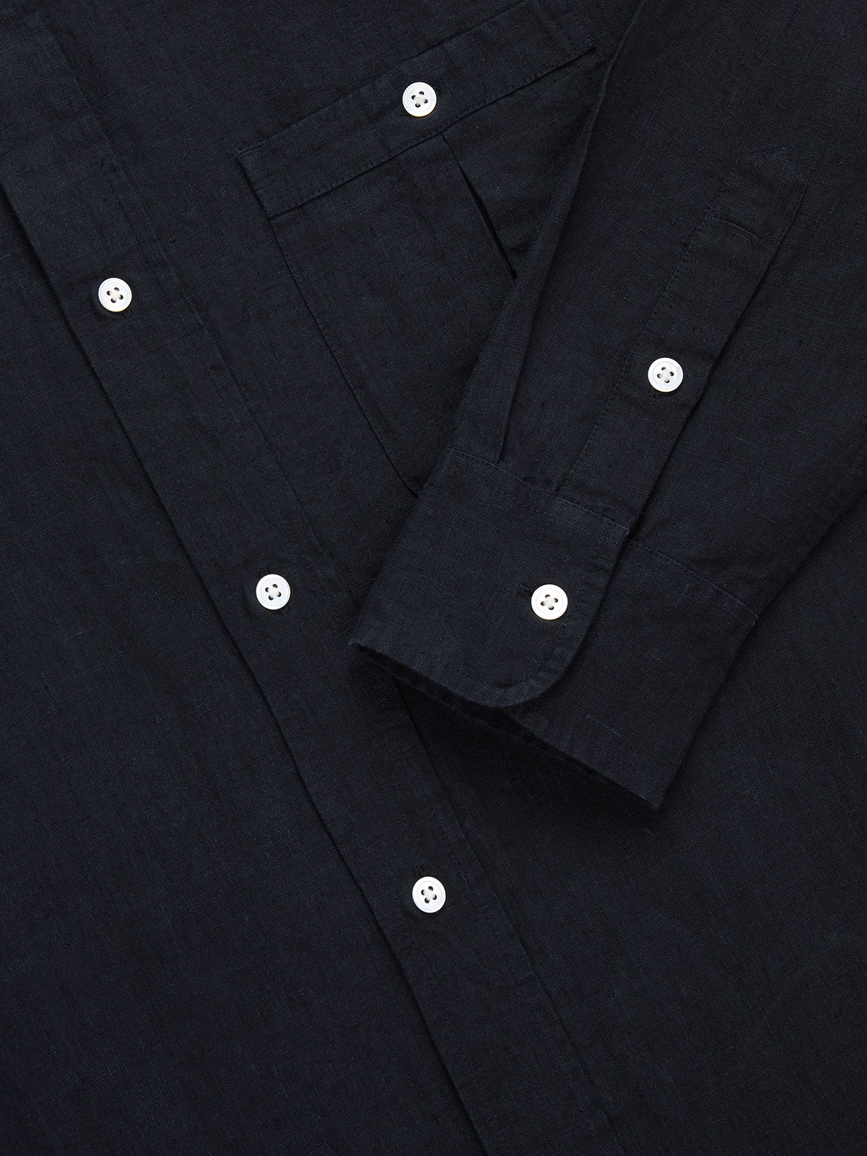 Club Collar Shirt ~ Black Hemp - Image 4