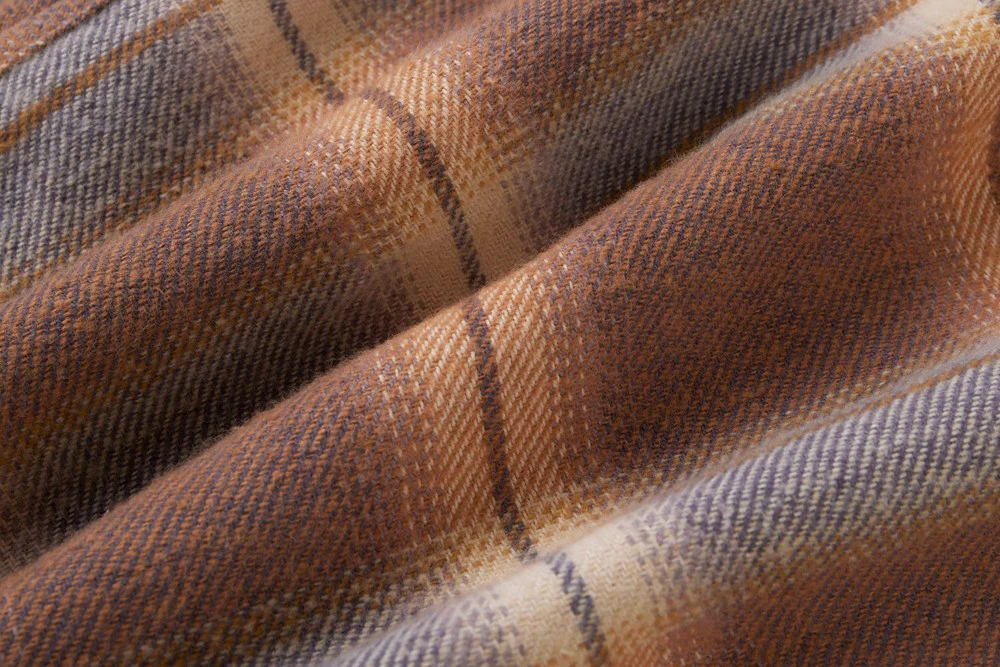 Crosscut Flannel ~ Tobacco/Ecru Brush Check - Image 3