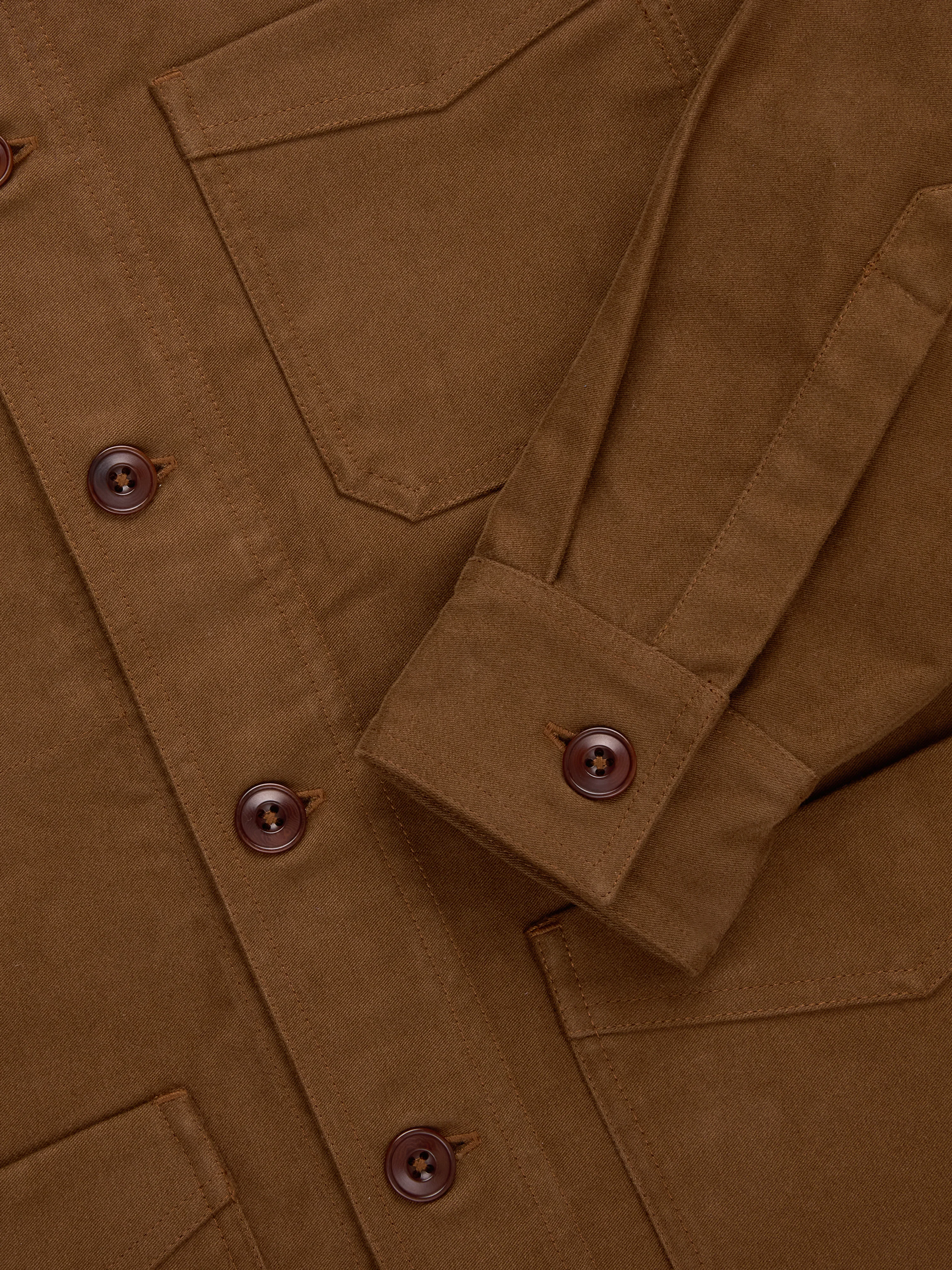 French Work Jacket ~ Brown Moleskin - Image 5