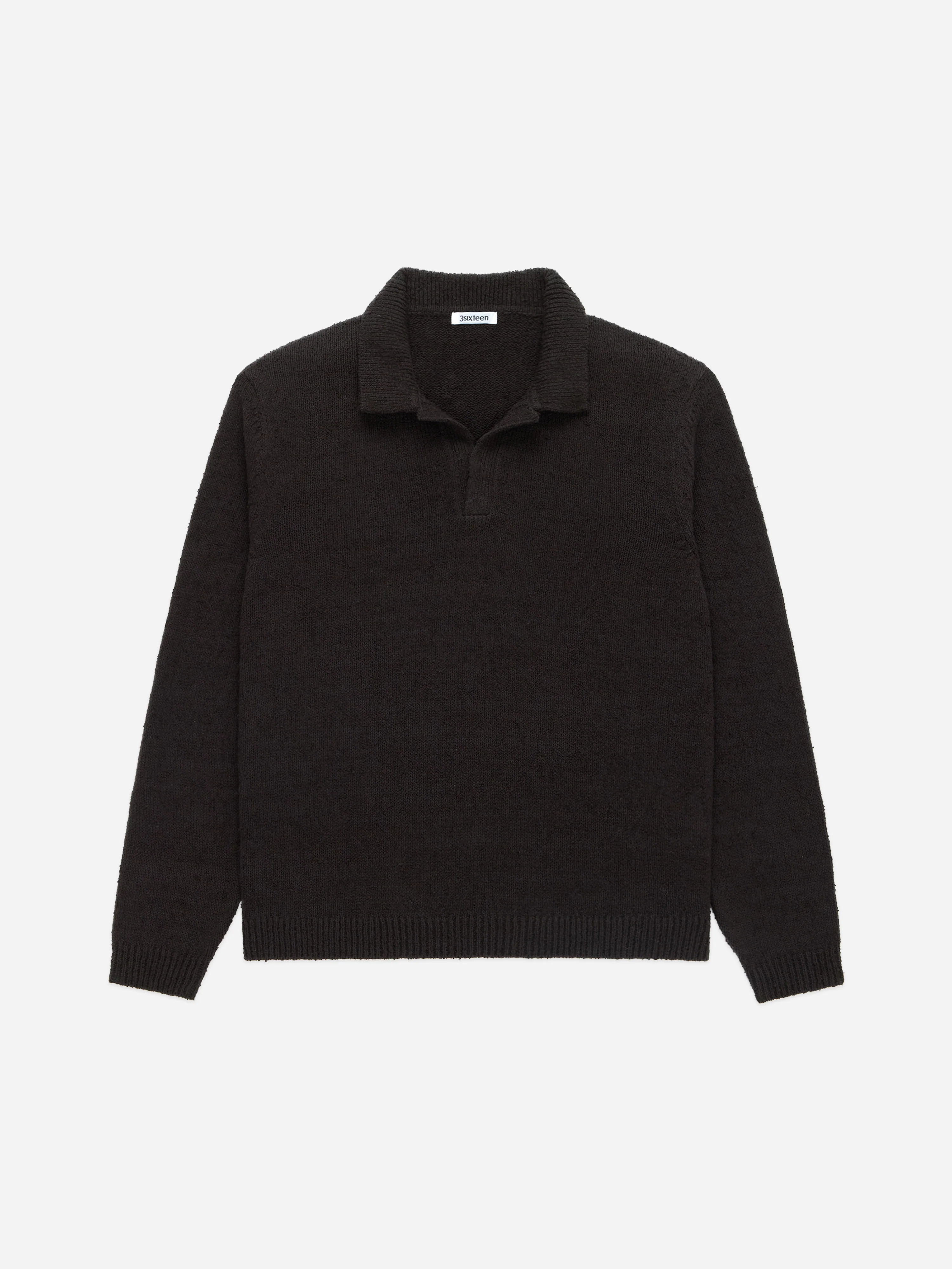 Long Sleeve Knit Polo ~ Bark Boucle - Image 4