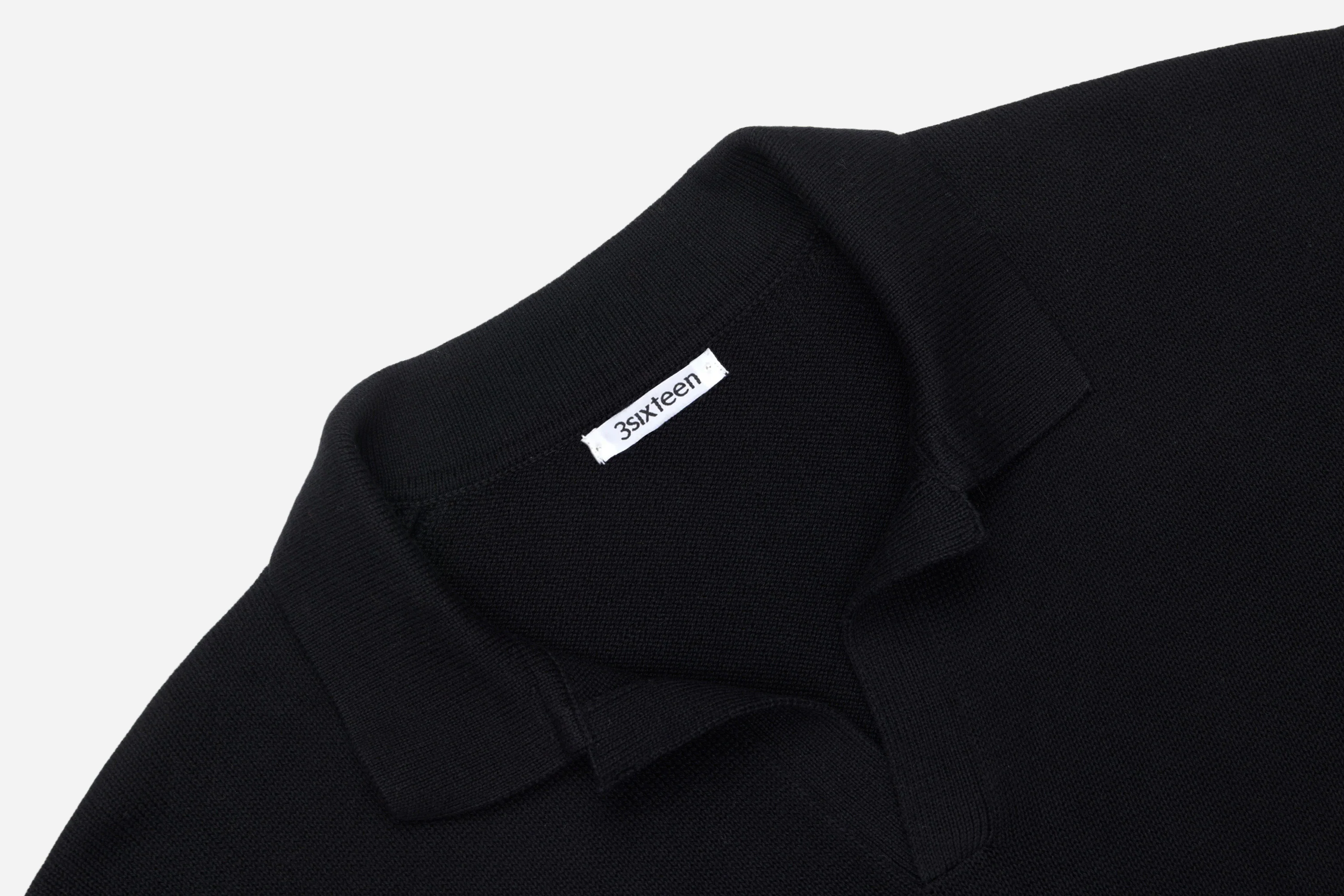 Long Sleeve Knit Polo ~ Black - Image 3