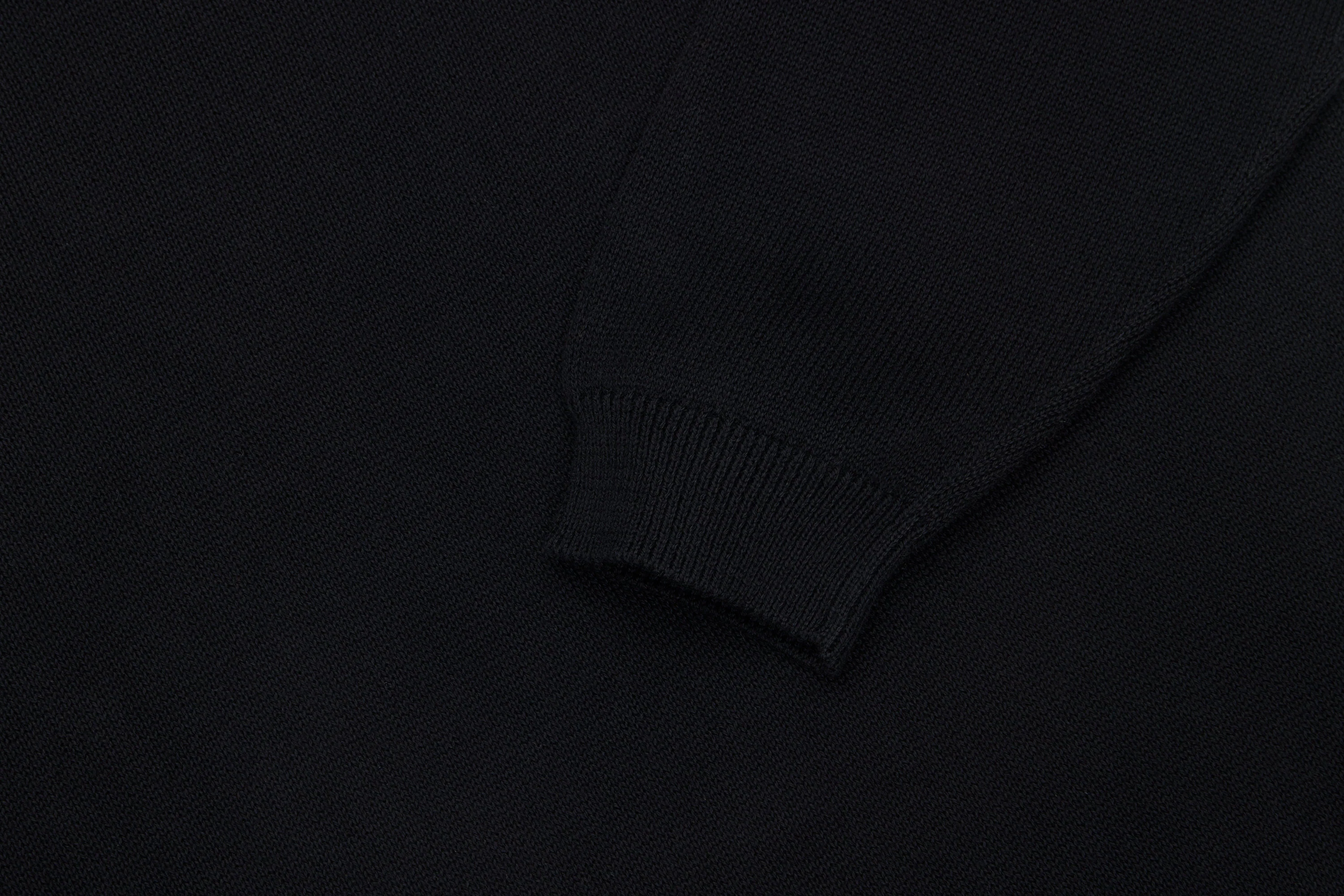Long Sleeve Knit Polo ~ Black - Image 4
