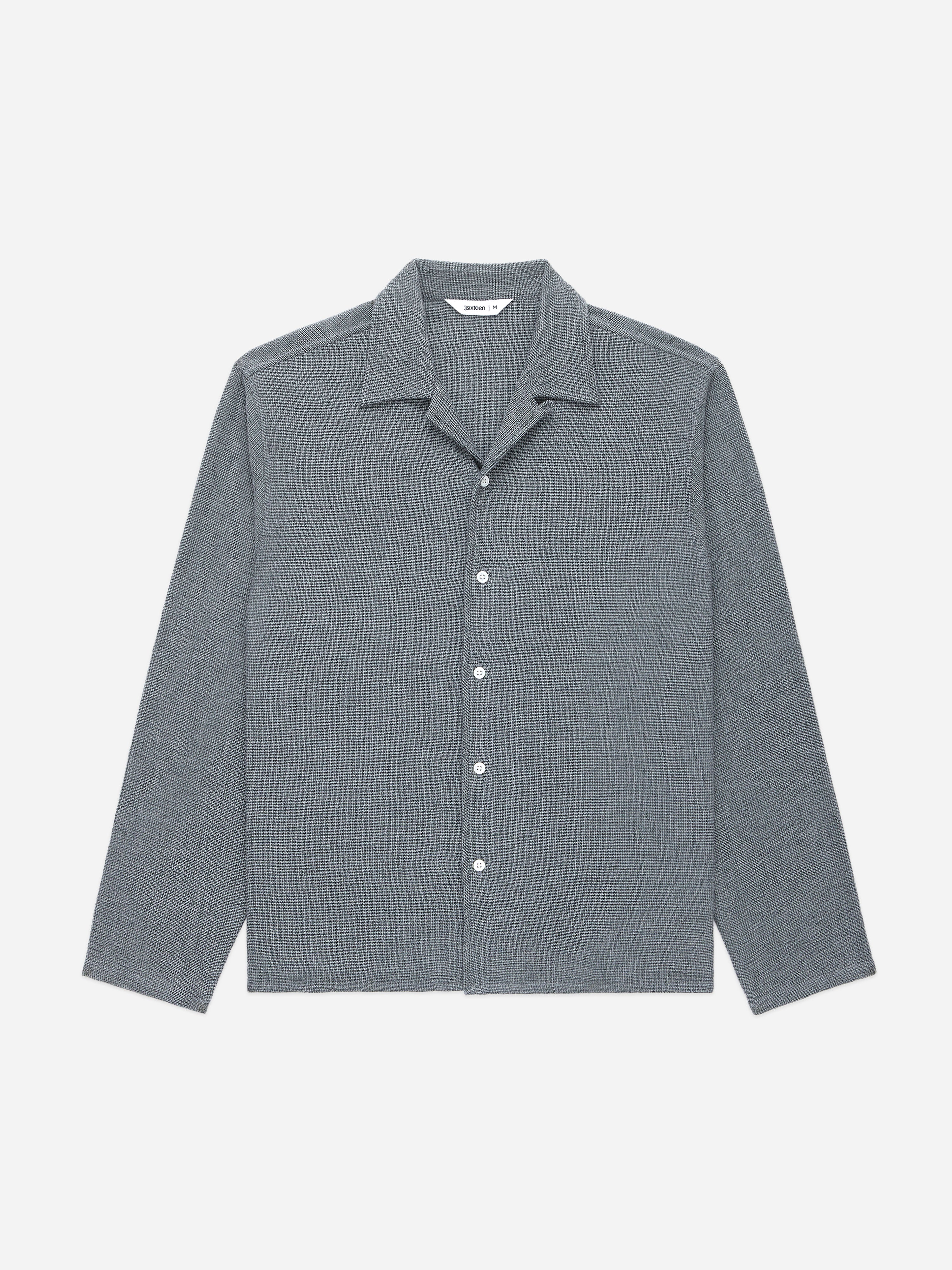 Loop Collar Shirt ~ Black Marled - Image 3