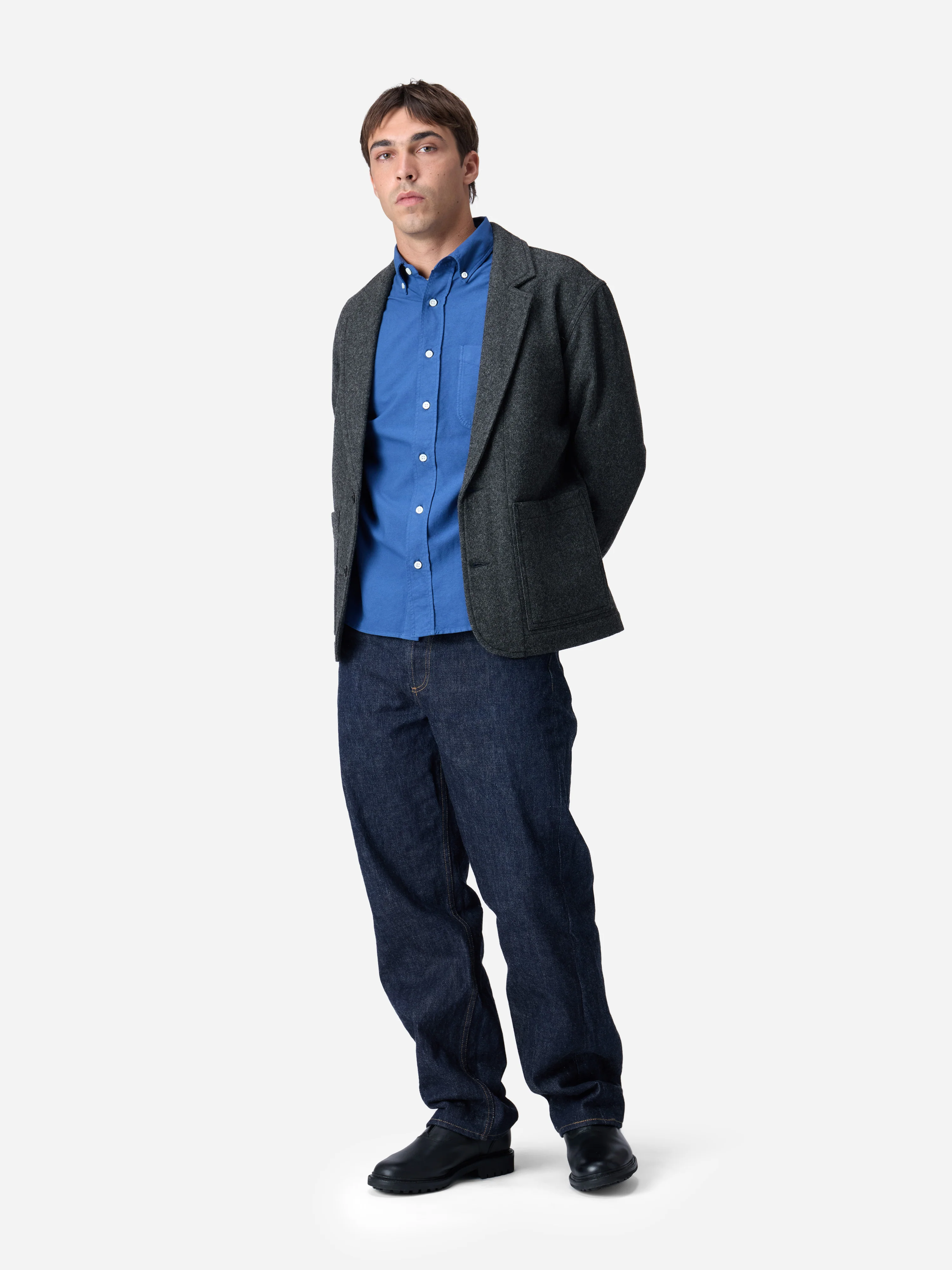 Work Blazer ~ Grey Melton Wool - Image 3